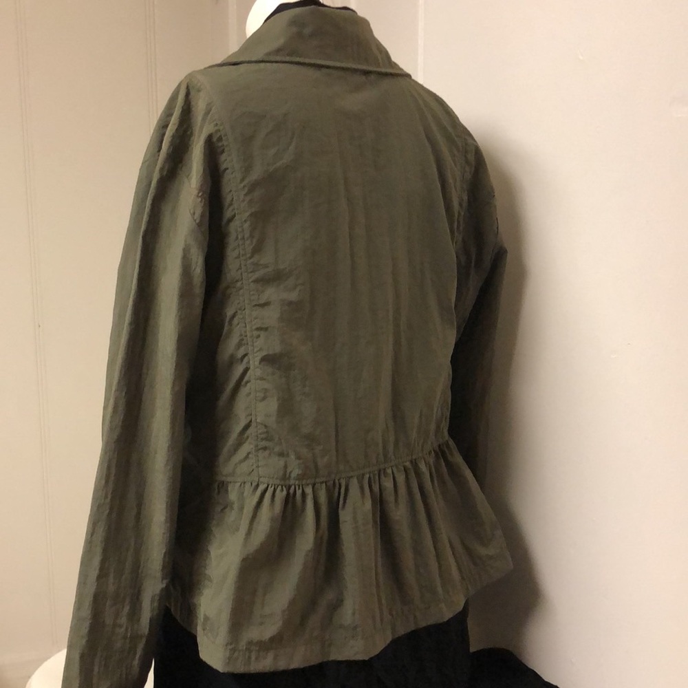 Indige Olive Green 3-Button Lightweight Peplum  Jacket Size M - Picture 2 of 12
